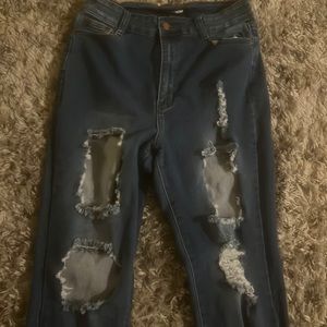 Fashion nova ripped jeans size 13